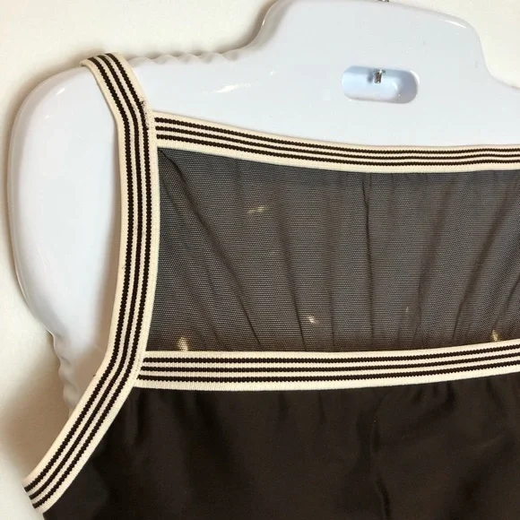 NWT Anne Cole Colorblock Swimsuit w/ Mesh Inserts and Matching Skirt - Picture 4 of 12